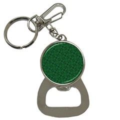 Green Intricate Pattern Bottle Opener Key Chain by SpinnyChairDesigns