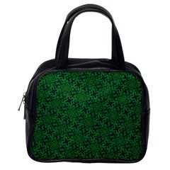 Green Intricate Pattern Classic Handbag (one Side) by SpinnyChairDesigns