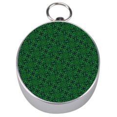 Green Intricate Pattern Silver Compasses by SpinnyChairDesigns