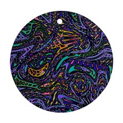 Multicolored Abstract Art Pattern Ornament (round) by SpinnyChairDesigns