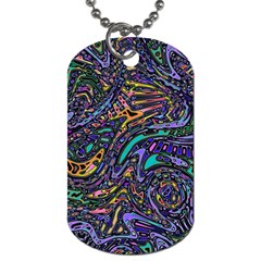 Multicolored Abstract Art Pattern Dog Tag (one Side) by SpinnyChairDesigns