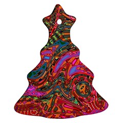 Abstract Art Multicolored Pattern Christmas Tree Ornament (two Sides) by SpinnyChairDesigns