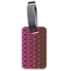 Abstract Retro Floral Stripes Pattern Luggage Tag (two Sides) by SpinnyChairDesigns