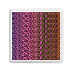 Abstract Retro Floral Stripes Pattern Memory Card Reader (square) by SpinnyChairDesigns