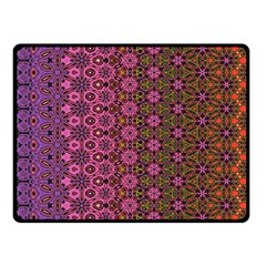 Abstract Retro Floral Stripes Pattern Double Sided Fleece Blanket (small)  by SpinnyChairDesigns