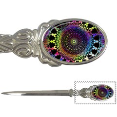 Colorful Rainbow Colored Arabesque Mandala Kaleidoscope  Letter Opener by SpinnyChairDesigns