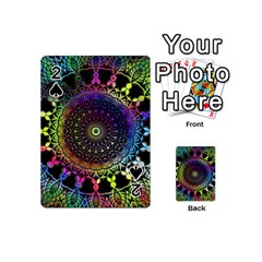 Colorful Rainbow Colored Arabesque Mandala Kaleidoscope  Playing Cards 54 Designs (mini) by SpinnyChairDesigns