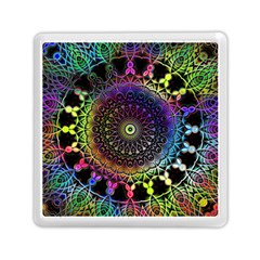 Colorful Rainbow Colored Arabesque Mandala Kaleidoscope  Memory Card Reader (square) by SpinnyChairDesigns