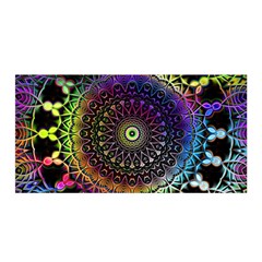 Colorful Rainbow Colored Arabesque Mandala Kaleidoscope  Satin Wrap by SpinnyChairDesigns