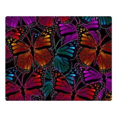 Colorful Monarch Butterfly Pattern Double Sided Flano Blanket (large) 