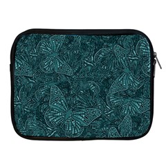 Dark Teal Butterfly Pattern Apple Ipad 2/3/4 Zipper Cases by SpinnyChairDesigns