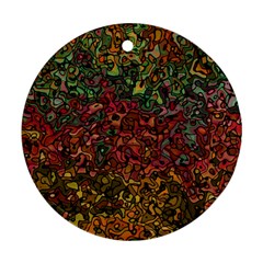 Stylish Fall Colors Camouflage Ornament (round) by SpinnyChairDesigns