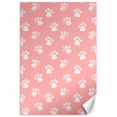 Animal Cat Dog Prints Pattern Pink White Canvas 20  X 30  by SpinnyChairDesigns