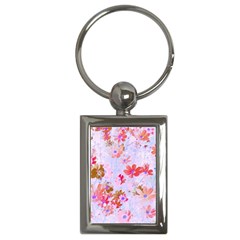 Cosmos Flowers Pink Key Chain (rectangle) by DinkovaArt