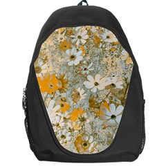 Cosmos Flowers Sepia Color Backpack Bag by DinkovaArt