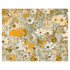 Cosmos Flowers Sepia Color Double Sided Flano Blanket (medium)  by DinkovaArt