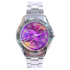 Infinity Painting Purple Stainless Steel Analogue Watch