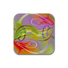 Infinity Painting Green Rubber Square Coaster (4 Pack)  by DinkovaArt