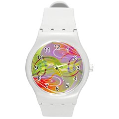 Infinity Painting Green Round Plastic Sport Watch (m) by DinkovaArt
