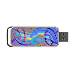 Infinity Painting Blue Portable Usb Flash (one Side) by DinkovaArt