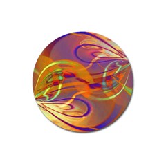 Infinity Painting Orange Magnet 3  (round) by DinkovaArt