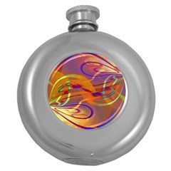 Infinity Painting Orange Round Hip Flask (5 Oz) by DinkovaArt