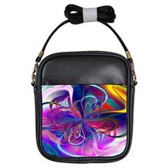 Rainbow Painting Pattern 2 Girls Sling Bag by DinkovaArt