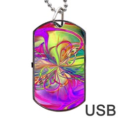 Rainbow Painting Pattern 4 Dog Tag Usb Flash (two Sides) by DinkovaArt