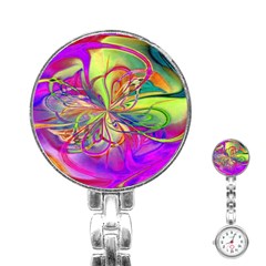 Rainbow Painting Pattern 4 Stainless Steel Nurses Watch