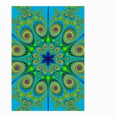 Peacock Mandala Kaleidoscope Arabesque Pattern Small Garden Flag (two Sides) by SpinnyChairDesigns