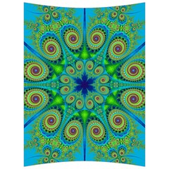Peacock Mandala Kaleidoscope Arabesque Pattern Back Support Cushion by SpinnyChairDesigns