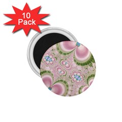 Pastel Pink Abstract Floral Print Pattern 1.75  Magnets (10 pack) 