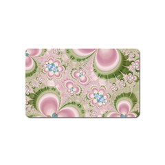 Pastel Pink Abstract Floral Print Pattern Magnet (name Card) by SpinnyChairDesigns