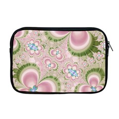 Pastel Pink Abstract Floral Print Pattern Apple Macbook Pro 17  Zipper Case by SpinnyChairDesigns