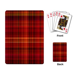 Red Brown Orange Plaid Pattern Playing Cards Single Design (rectangle) by SpinnyChairDesigns