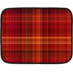 Red Brown Orange Plaid Pattern Double Sided Fleece Blanket (mini)  by SpinnyChairDesigns
