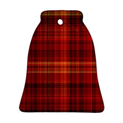 Red Brown Orange Plaid Pattern Bell Ornament (two Sides)