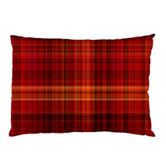 Red Brown Orange Plaid Pattern Pillow Case (two Sides)