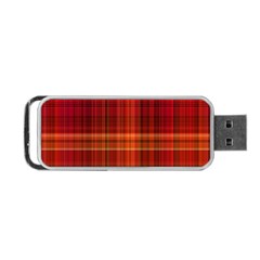 Red Brown Orange Plaid Pattern Portable Usb Flash (two Sides) by SpinnyChairDesigns