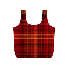 Red Brown Orange Plaid Pattern Full Print Recycle Bag (s) by SpinnyChairDesigns