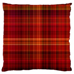 Red Brown Orange Plaid Pattern Standard Flano Cushion Case (two Sides)