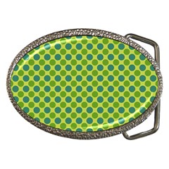 Green Polka Dots Spots Pattern Belt Buckles