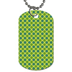 Green Polka Dots Spots Pattern Dog Tag (two Sides)