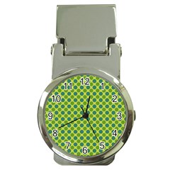 Green Polka Dots Spots Pattern Money Clip Watches