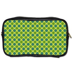 Green Polka Dots Spots Pattern Toiletries Bag (one Side)
