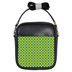 Green Polka Dots Spots Pattern Girls Sling Bag