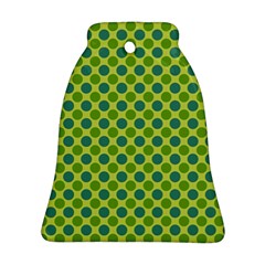 Green Polka Dots Spots Pattern Ornament (bell)