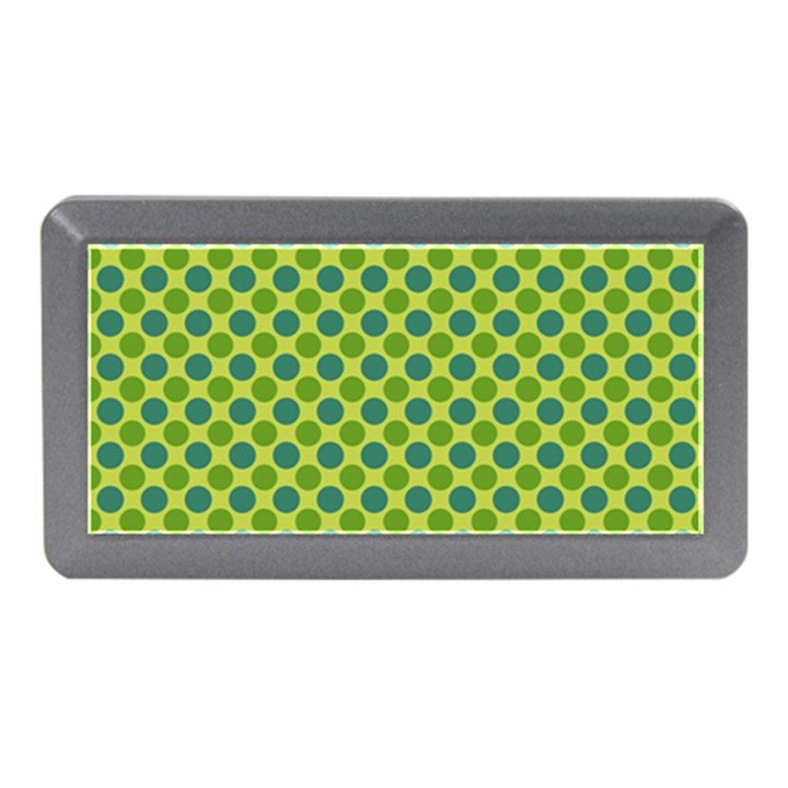 Green Polka Dots Spots Pattern Memory Card Reader (Mini)