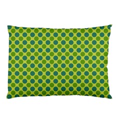 Green Polka Dots Spots Pattern Pillow Case (two Sides)