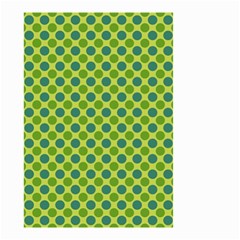 Green Polka Dots Spots Pattern Small Garden Flag (two Sides)